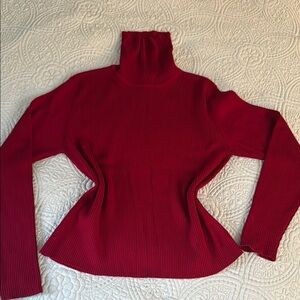 Women's Red Turtleneck Sweater